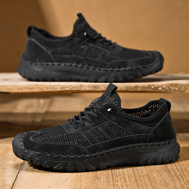 ⏰Limited Time 50% OFF🛒  Men’s Slip-On Orthopedic Leather Hiking Shoes – Breathable Mesh, Durable Rubber Sole, Lightweight & Supportive