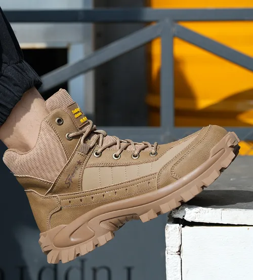 Men's Combat Boots Orthopedic Support Hiking Boots Waterproof Anti-Puncture Work Boots