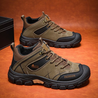 (⏰LAST DAY-70% OFF🛒)Men's Outdoor Hiking Shoes – Waterproof, Non-Slip, Puncture-Proof & Smash-Proof with Arch Support & Wide Toe – Perfect for Daily Wear & Outdoor Adventures