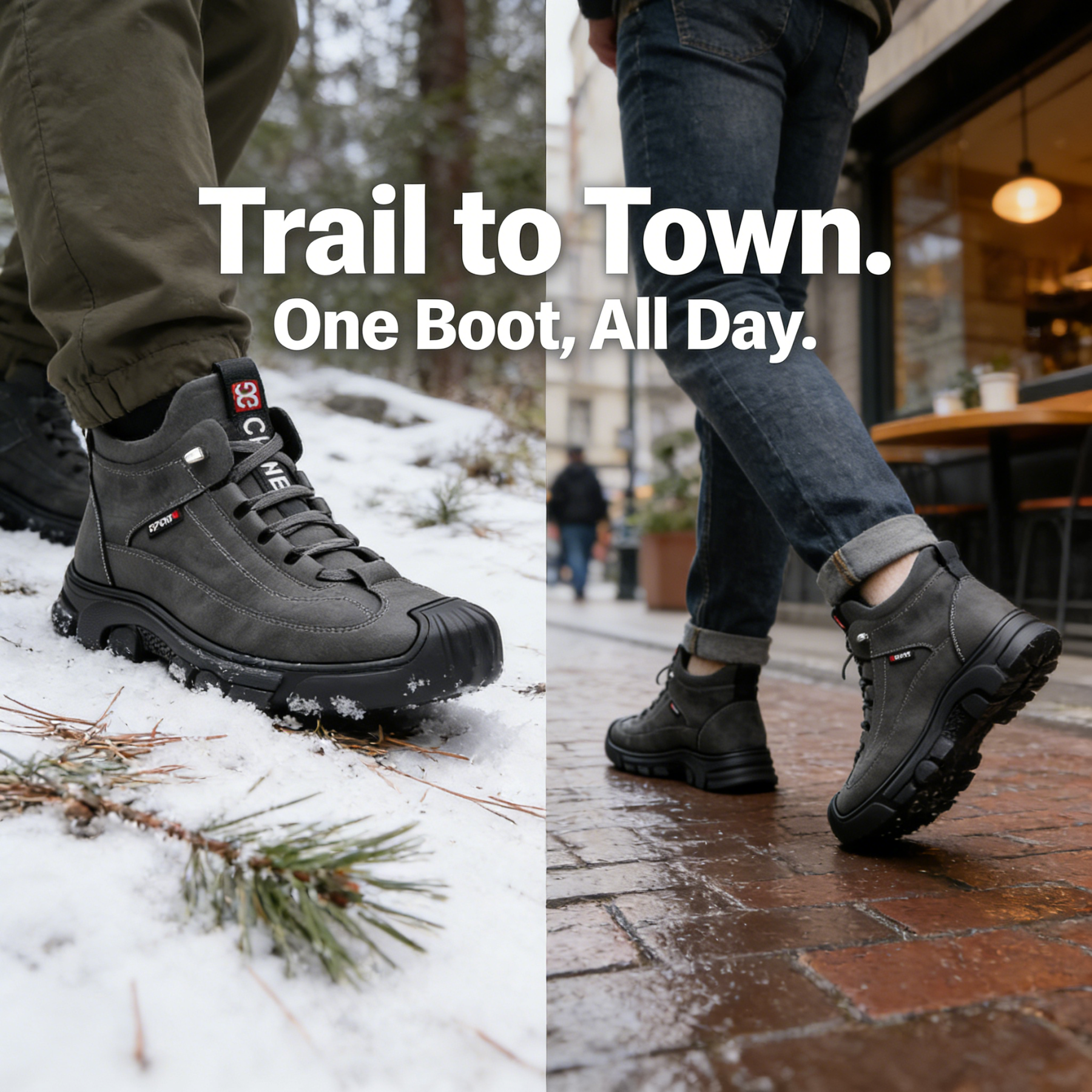 ❄️ArcticWalk Men's Winter Boots - Fur Lined, Waterproof Snow Hiking Shoes for Extreme Warmth & Comfort