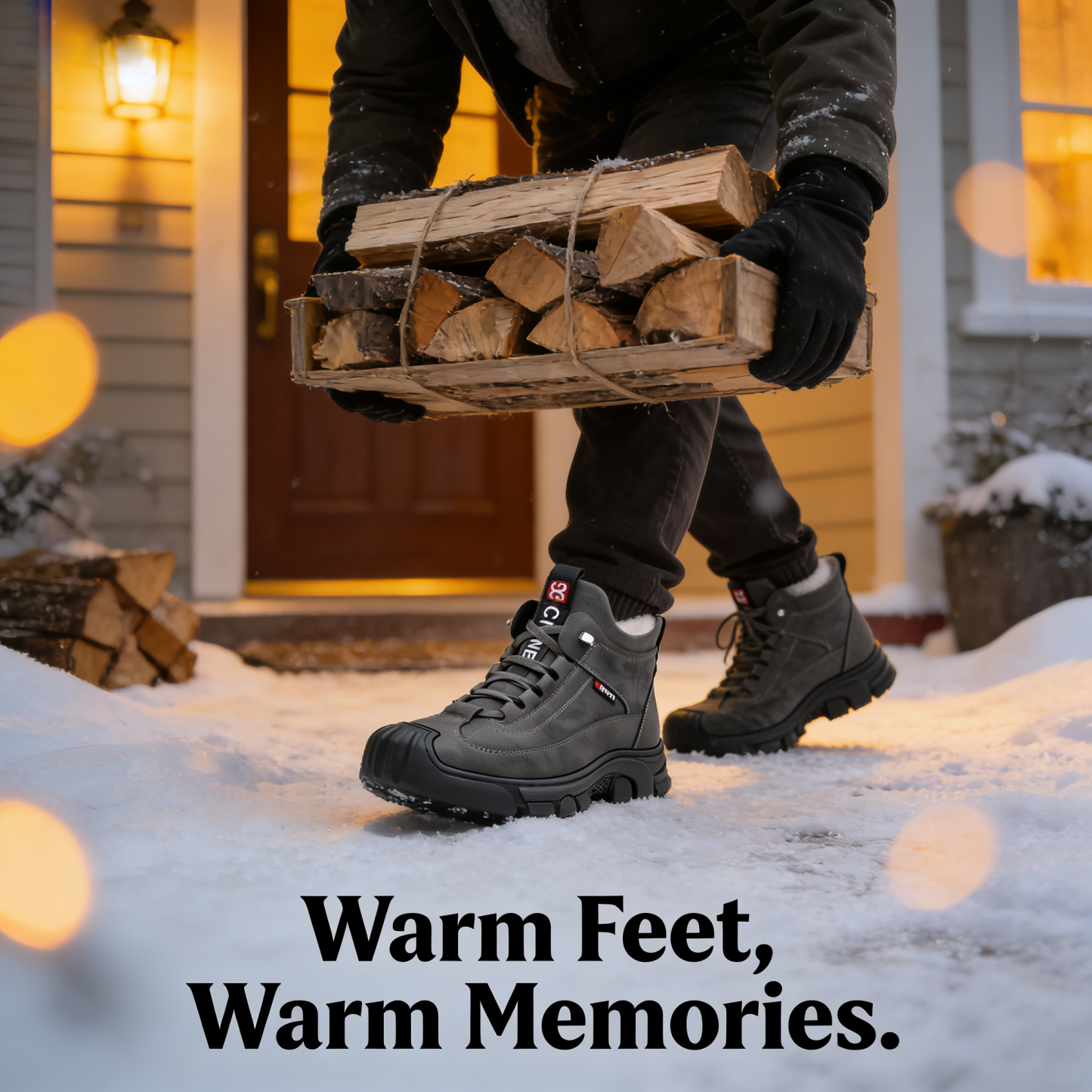 ❄️ArcticWalk Men's Winter Boots - Fur Lined, Waterproof Snow Hiking Shoes for Extreme Warmth & Comfort