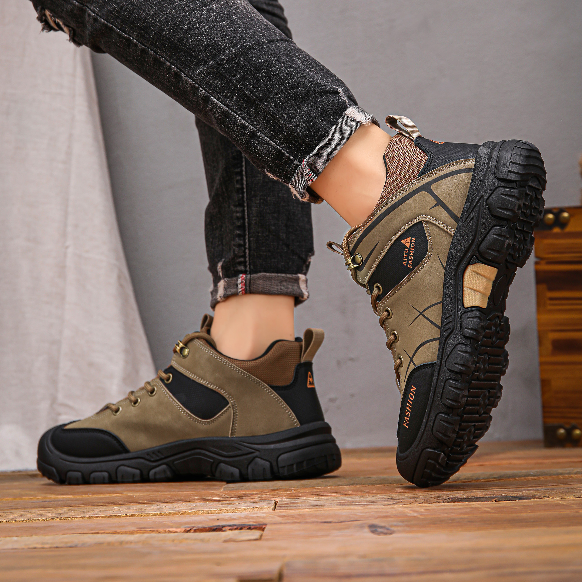 (⏰LAST DAY-70% OFF🛒)Men's Outdoor Hiking Shoes – Waterproof, Non-Slip, Puncture-Proof & Smash-Proof with Arch Support & Wide Toe – Perfect for Daily Wear & Outdoor Adventures