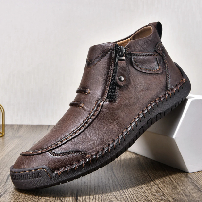 ⏰ Limited-Time 70% OFF – Men’s Handmade Leather Driving Boots | Wide Toe, Arch Support, Waterproof, Pressure Relief, Non-Slip Comfort for Everyday & Travel