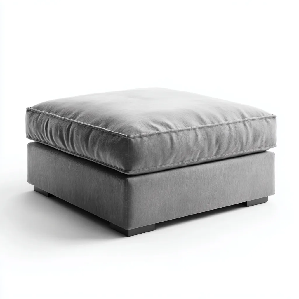 Fußhocker aus Leder 80x80x45 cm - grau - modernes minimalistisches Design-Warmthena