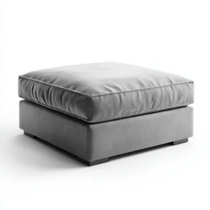 Fußhocker aus Leder 80x80x45 cm - grau - modernes minimalistisches Design-Warmthena