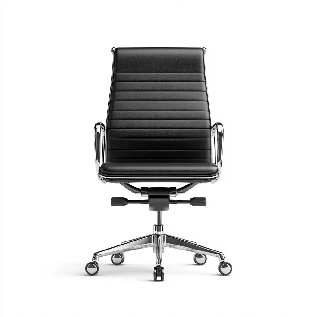 Bürostuhl aus Kunstleder mit Armlehnen und Rollen - 64x65x110 cm - Schwarz - Modernes Design-Warmthena