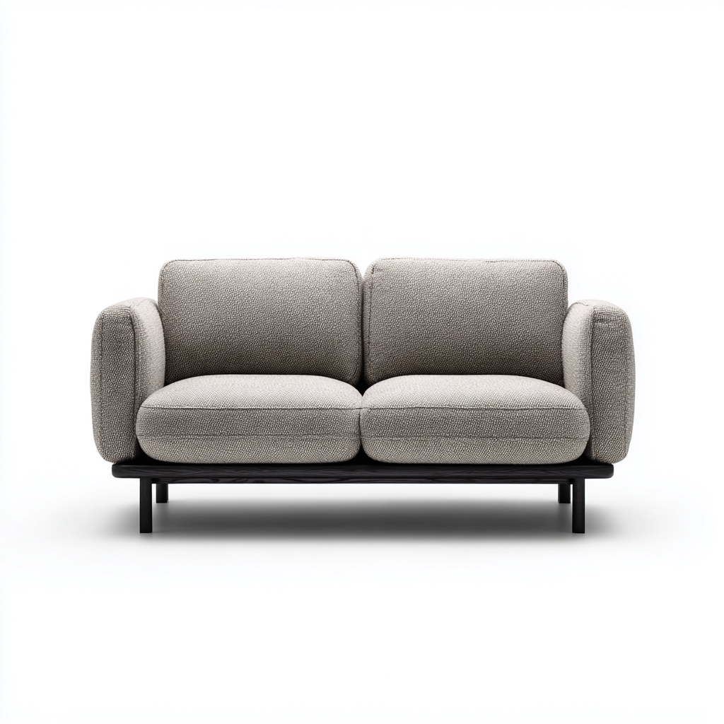 Gerades Sofa - Zweisitzer Sofa aus Stoff - 160x85x82 cm - Hellbeige - Modernes skandinavisches Design-Warmthena