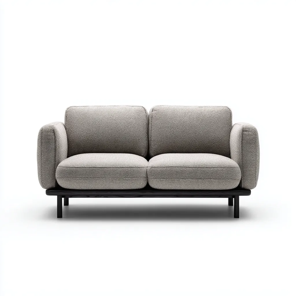 Gerades Sofa - Zweisitzer Sofa aus Stoff - 160x85x82 cm - Hellbeige - Modernes skandinavisches Design-Warmthena