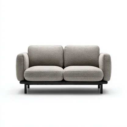 Gerades Sofa - Zweisitzer Sofa aus Stoff - 160x85x82 cm - Hellbeige - Modernes skandinavisches Design-Warmthena