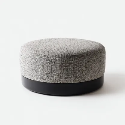 Fußhocker - Stoffbezug mit stabilem Sockel - 70x70x40 cm - Grau-Schwarz - Zeitlos modernes Design-Warmthena