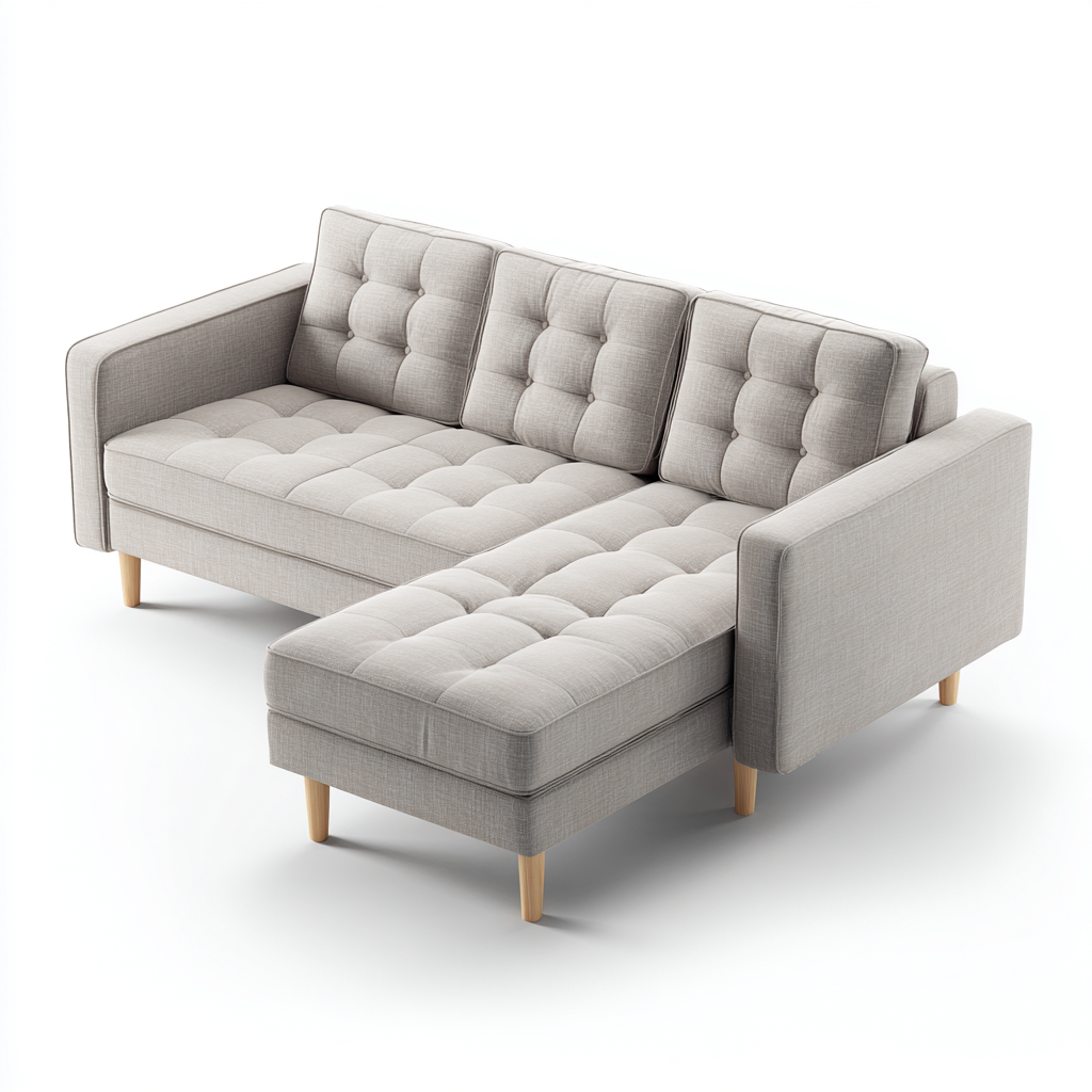 Ecksofa Stoff 260x160x85 cm - Hellgrau - Modernes Design-Warmthena