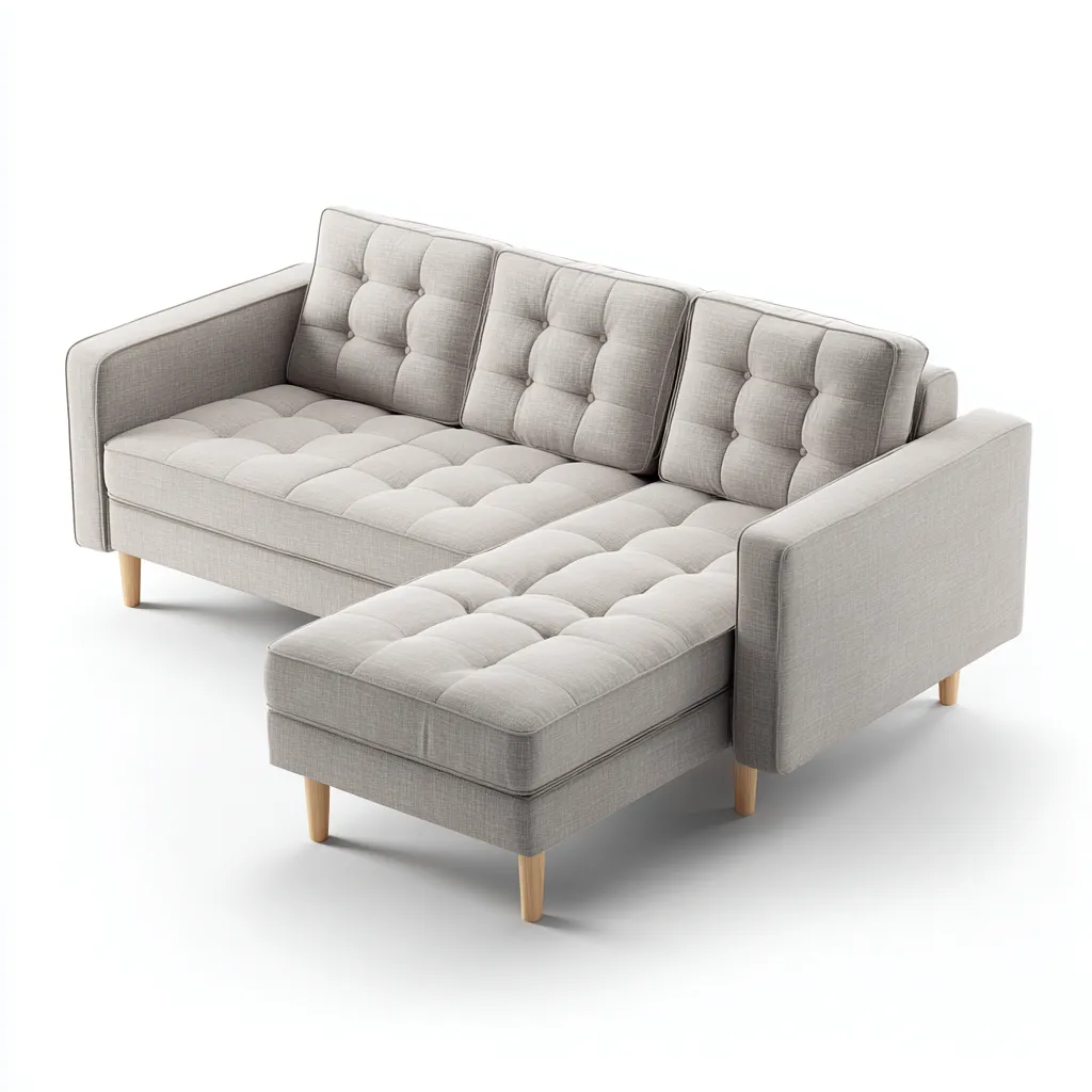Ecksofa Stoff 260x160x85 cm - Hellgrau - Modernes Design-Warmthena