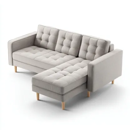 Ecksofa Stoff 260x160x85 cm - Hellgrau - Modernes Design-Warmthena