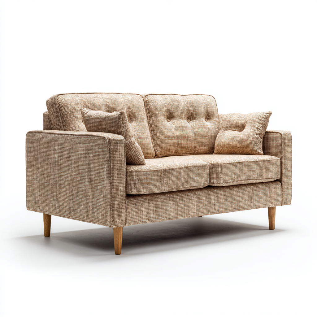 Gerades Sofa Stoff 155x85x83 cm - Hellbraun - Skandinavisches Design-Warmthena