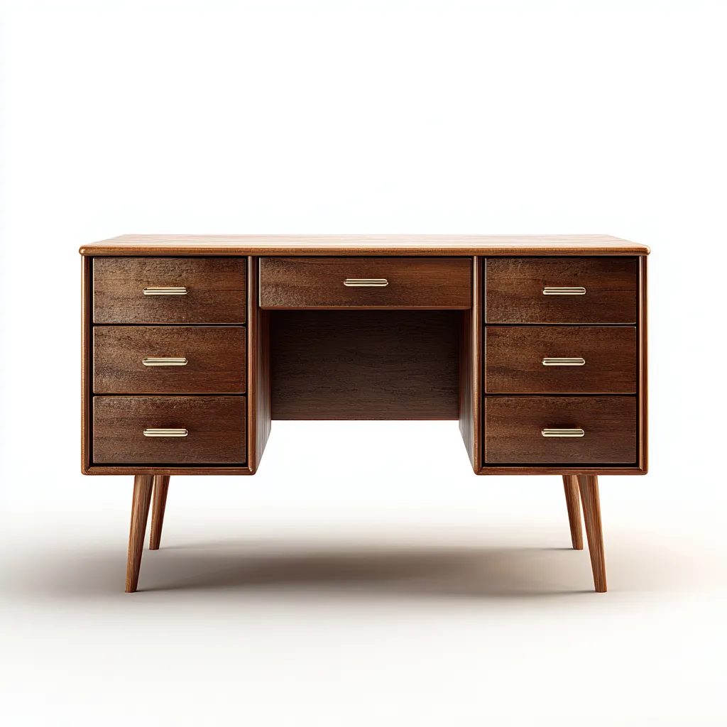 Schreibtisch 130x60x75 cm - Massivholz - dunkelbraun - klassisches Design mit Stauraum-Warmthena