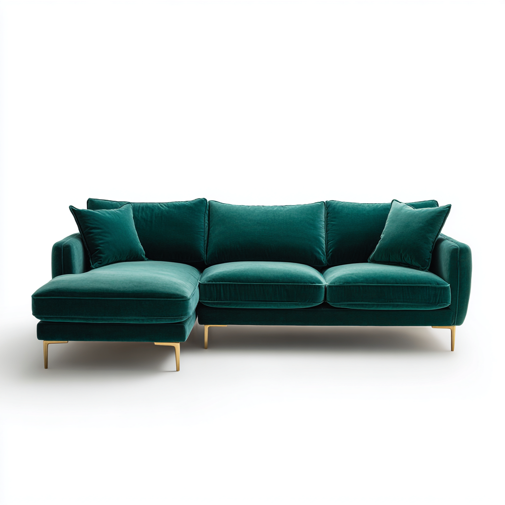 Ecksofa Samt 270x170x85 cm - Smaragdgrün - Modernes Design-Warmthena