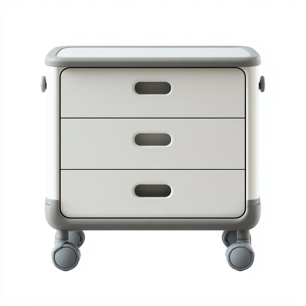 Aktenschrank 45x40x60 cm - Kunststoff und Metall - Weiß-Grau - modern und mobil auf Rollen-Warmthena