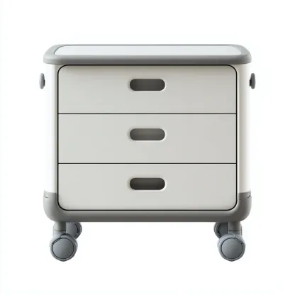 Aktenschrank 45x40x60 cm - Kunststoff und Metall - Weiß-Grau - modern und mobil auf Rollen-Warmthena