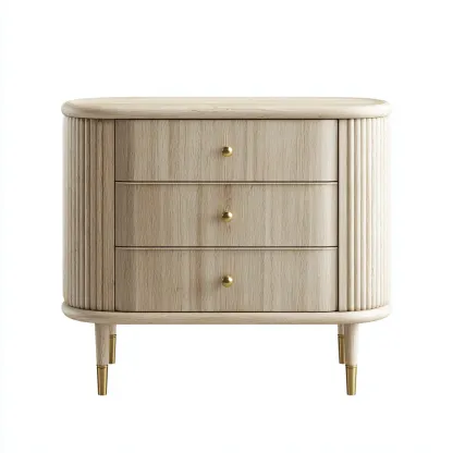 Kommode mit 3 Schubladen Holzoptik 80x40x80 cm - hellholz - modernes Design-Warmthena