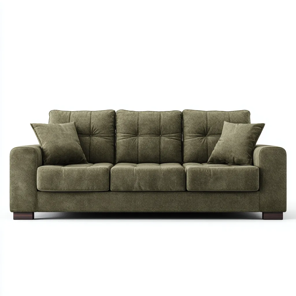 Gerades Sofa Stoff 200x90x85 cm - Olivgrün - Modernes Design-Warmthena