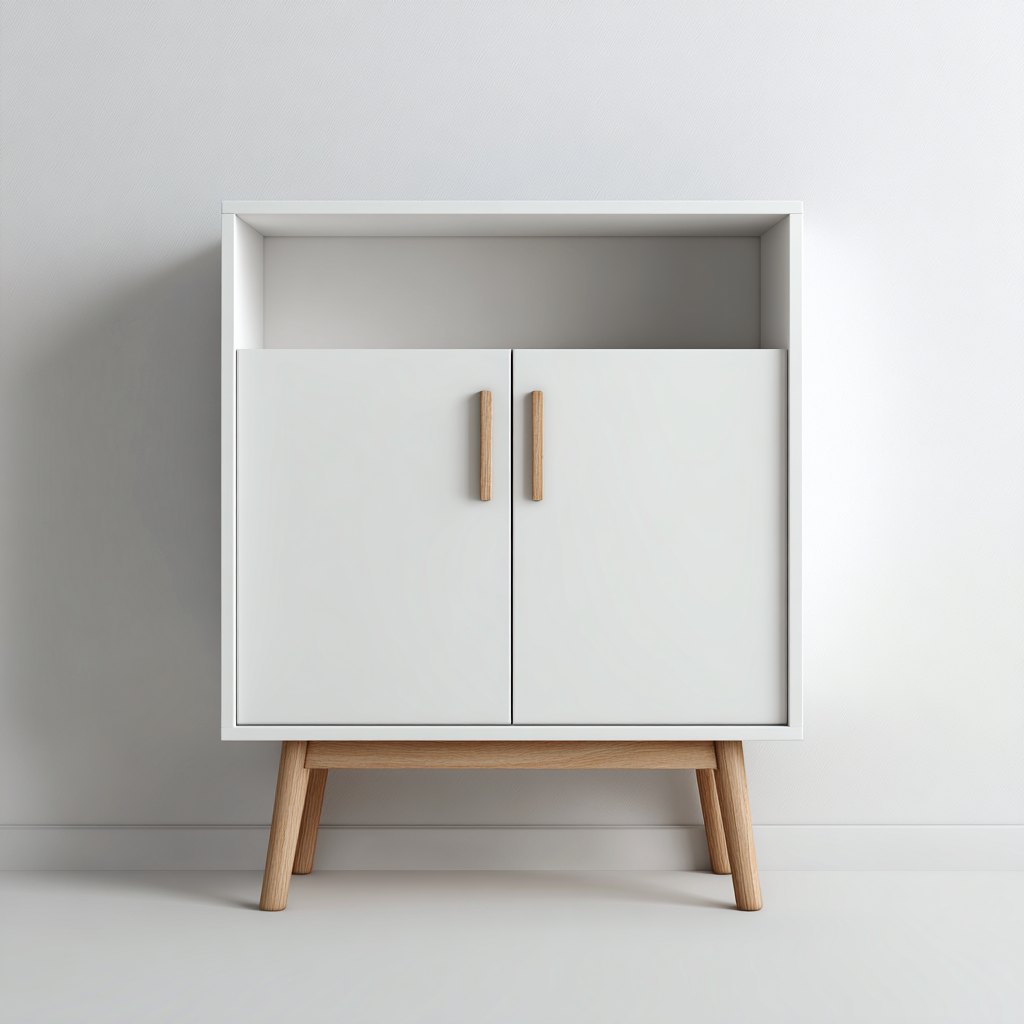 Schuhschrank Holz 70x35x100 cm - Weiß-Natur - modern-Warmthena