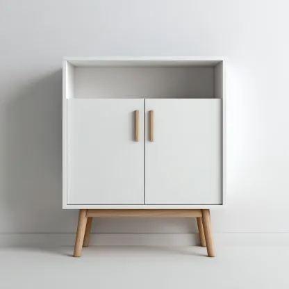 Schuhschrank Holz 70x35x100 cm - Weiß-Natur - modern-Warmthena