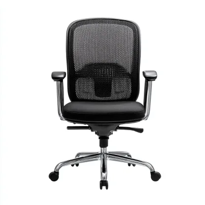 Bürostuhl aus Mesh und Metall 65x65x110 cm - schwarz - ergonomisches Design - mit Rollen-Warmthena