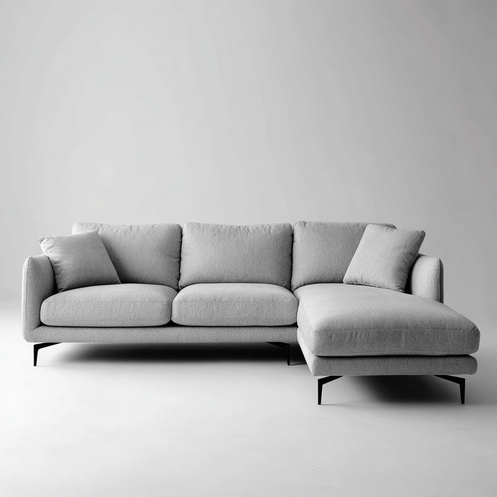 Ecksofa Stoff 270x180x85 cm - Hellgrau - Modernes Design-Warmthena