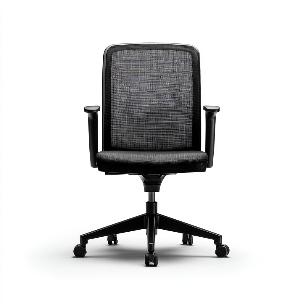 Bürostuhl 65x65x110 cm - Netzstoff und Kunststoff - schwarz - ergonomisches Design mit Armlehnen-Warmthena