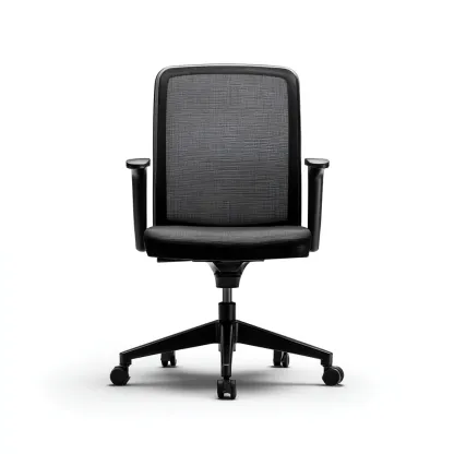 Bürostuhl 65x65x110 cm - Netzstoff und Kunststoff - schwarz - ergonomisches Design mit Armlehnen-Warmthena