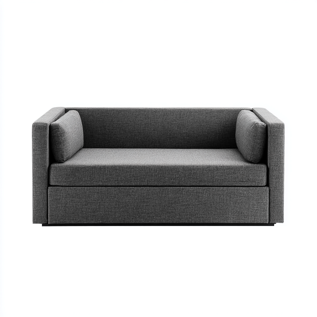 Schlafsofa aus Stoff und Holz 200x90x85 cm - dunkelgrau - modernes Design mit Klappfunktion-Warmthena