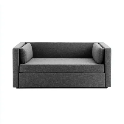 Schlafsofa aus Stoff und Holz 200x90x85 cm - dunkelgrau - modernes Design mit Klappfunktion-Warmthena