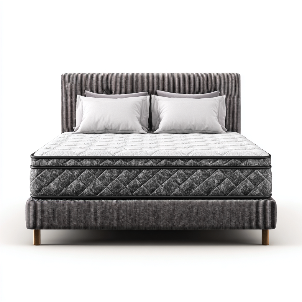 Doppelbett Stoff 200x180x100 cm - Grau - modern gepolstert-Warmthena