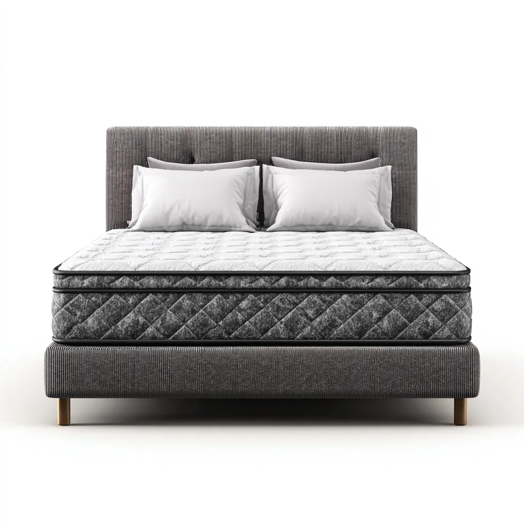 Doppelbett Stoff 200x180x100 cm - Grau - modern gepolstert-Warmthena