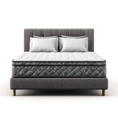 Doppelbett Stoff 200x180x100 cm - Grau - modern gepolstert-Warmthena