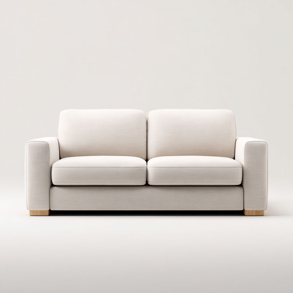 Gerades Sofa 190x85x80 cm - Stoffpolsterung - beige - modernes Design-Warmthena