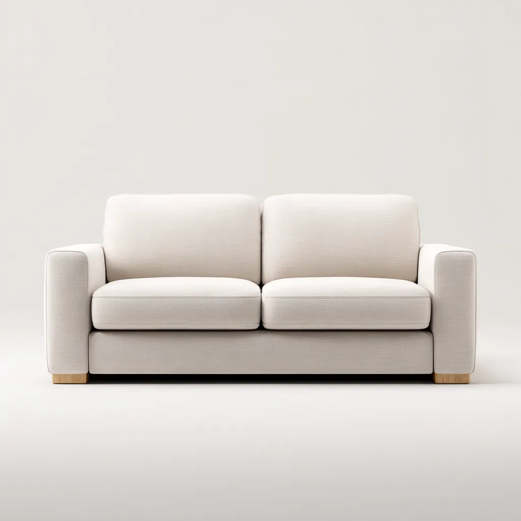 Gerades Sofa 190x85x80 cm - Stoffpolsterung - beige - modernes Design-Warmthena