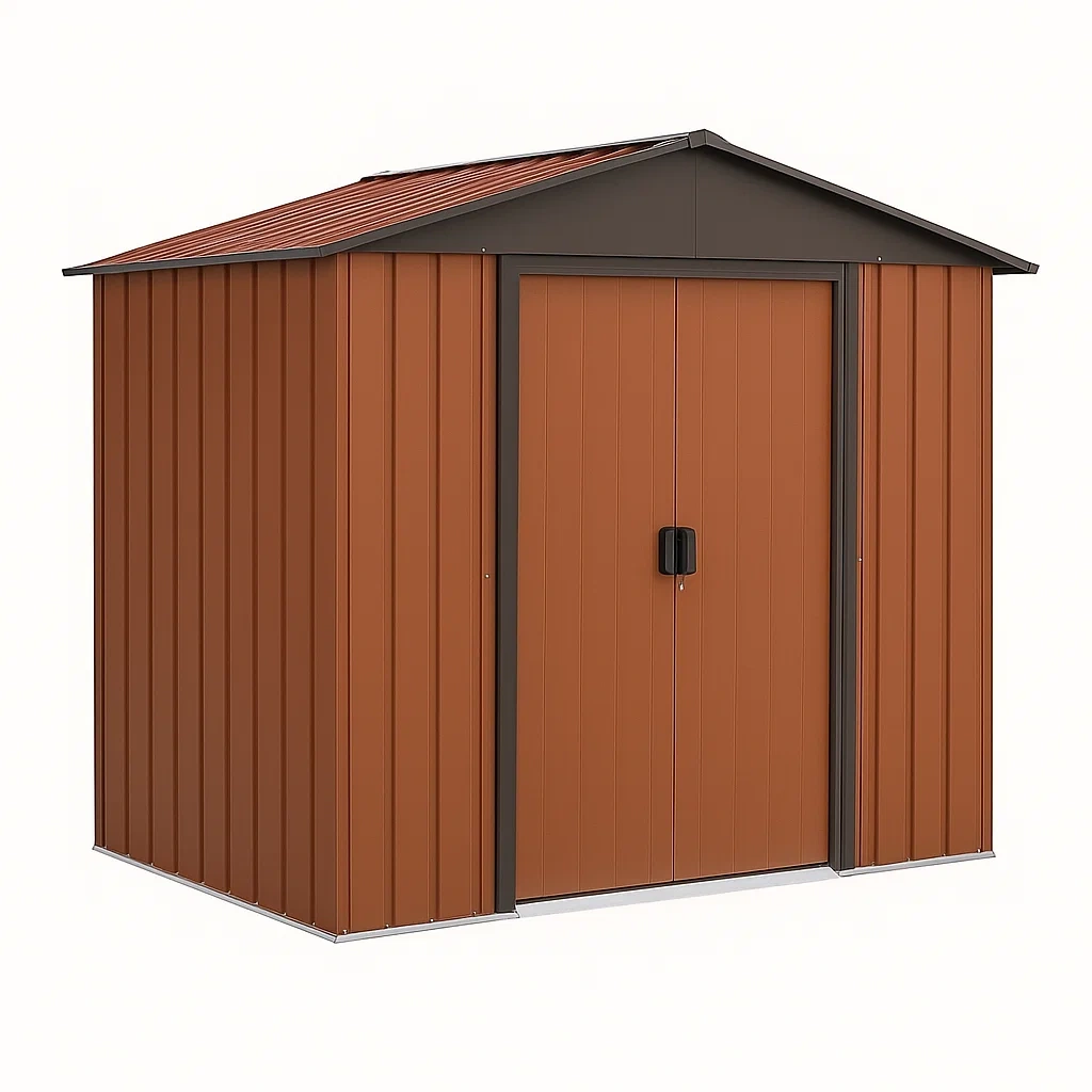 Abri de jardin en acier marron 200×130×180 cm