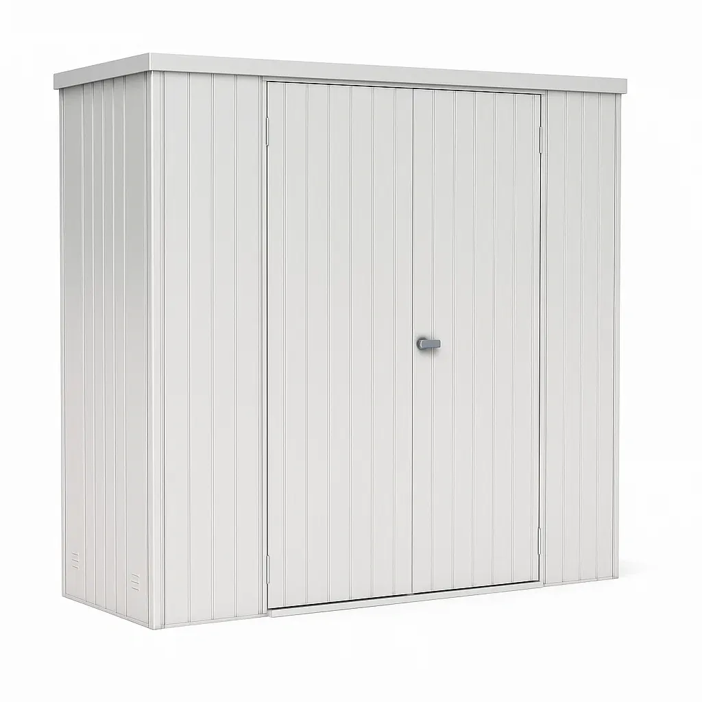 Abri de jardin gris à deux portes 201×121×181 cm