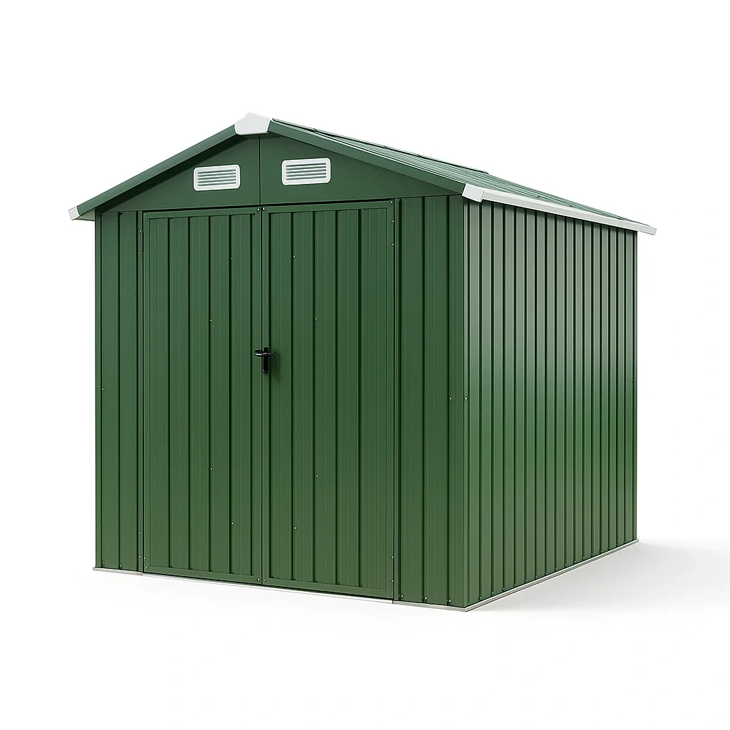 Abri de jardin en acier vert