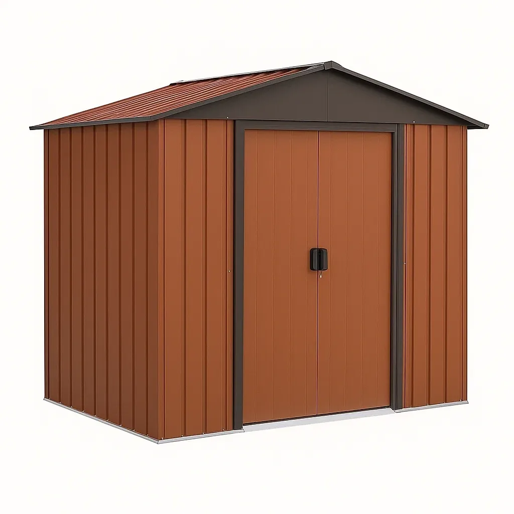 Abri de jardin en acier marron 200×130×180 cm