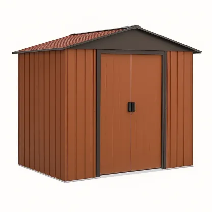 Abri de jardin en acier marron 200×130×180 cm