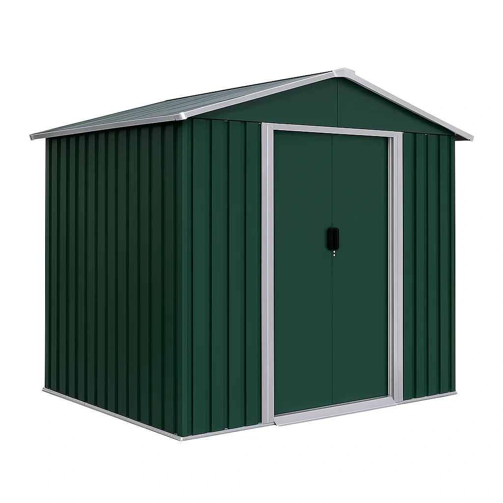 Abri de jardin en acier vert 213×127×185 cm