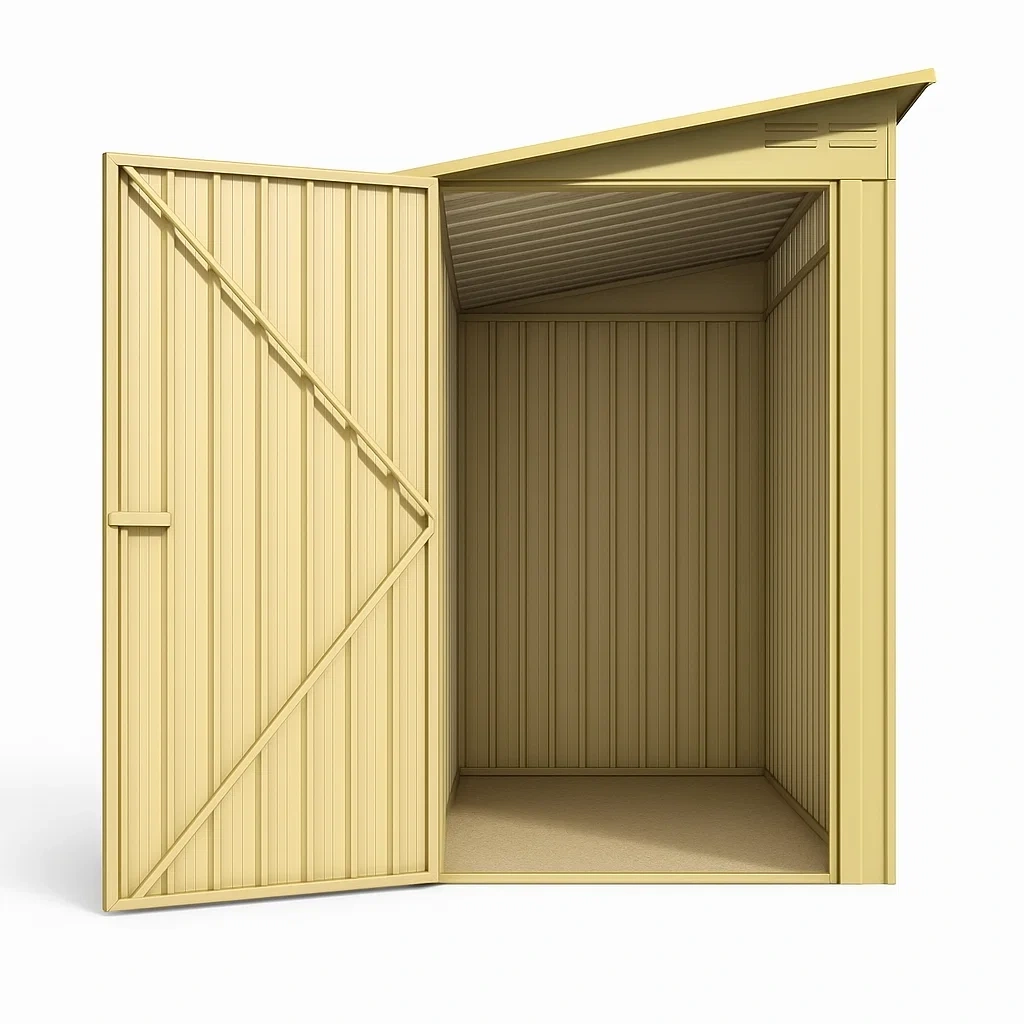 Abri de jardin en acier galvanisé beige