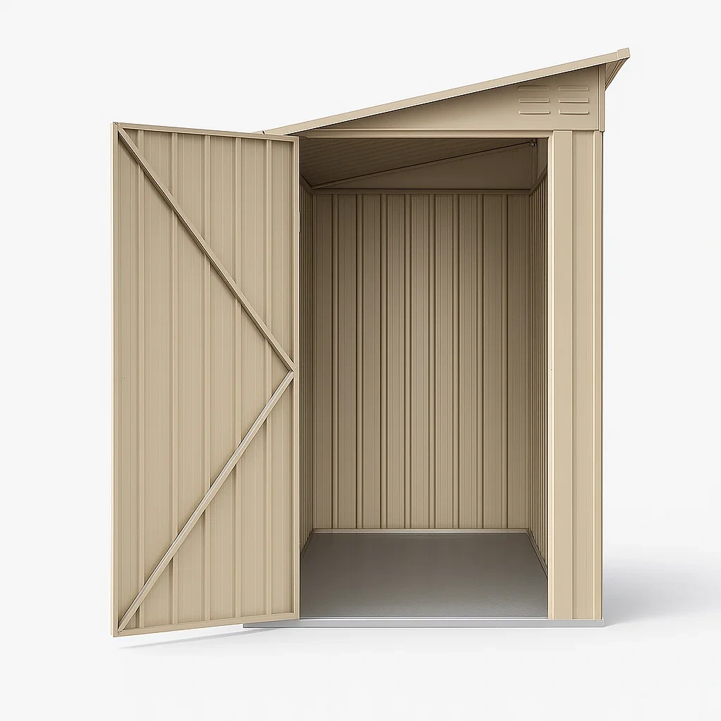 Abri de jardin en acier galvanisé beige 207×132×187 cm