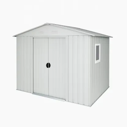 Abri de jardin galvanisé gris à double porte 213×127×185 cm