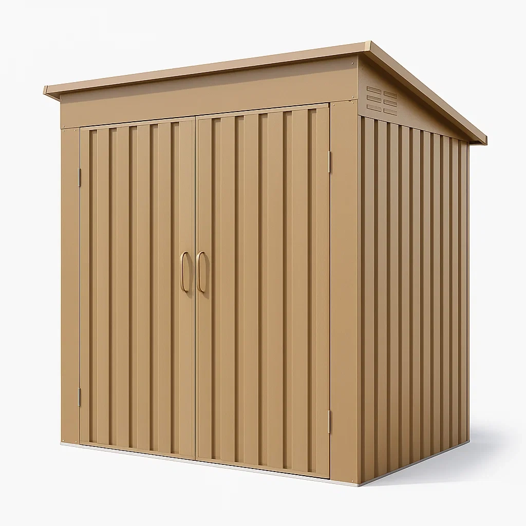 Abri de jardin en acier galvanisé beige