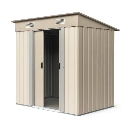 Abri de jardin beige avec portes coulissantes 213×130×173 cm
