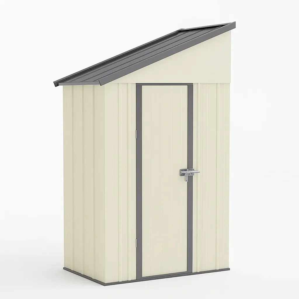 Abri de jardin en acier beige/gris 131×85×189 cm