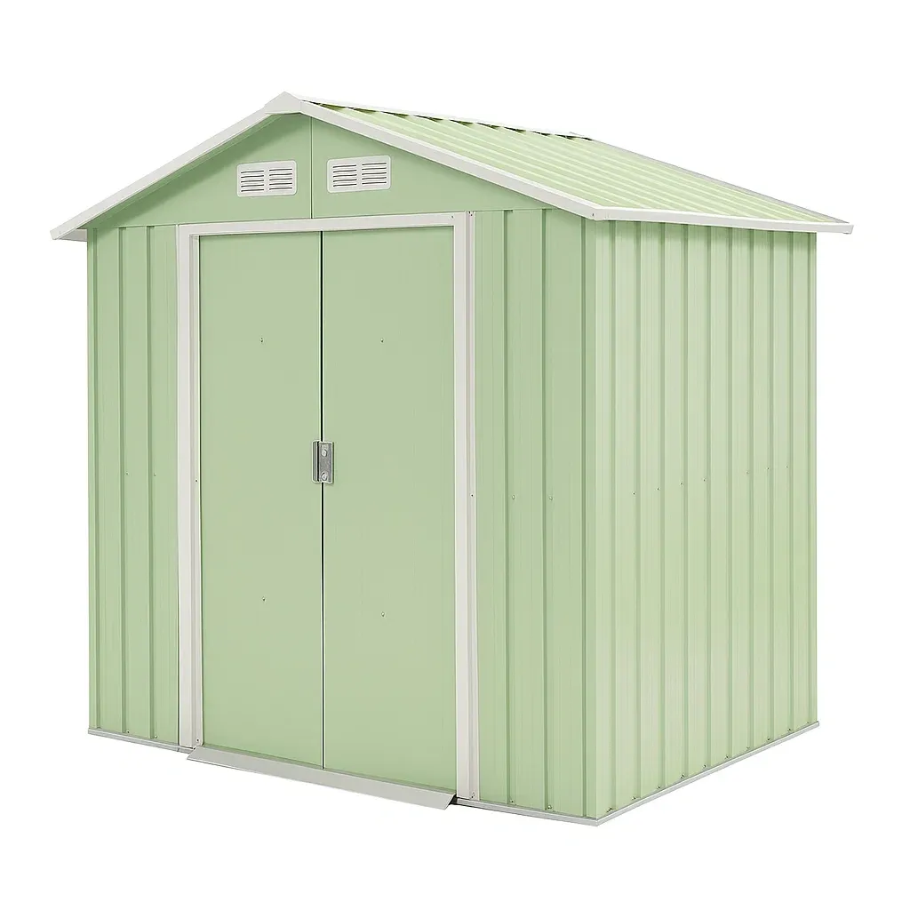 Abri de jardin en métal vert 213×130×185 cm